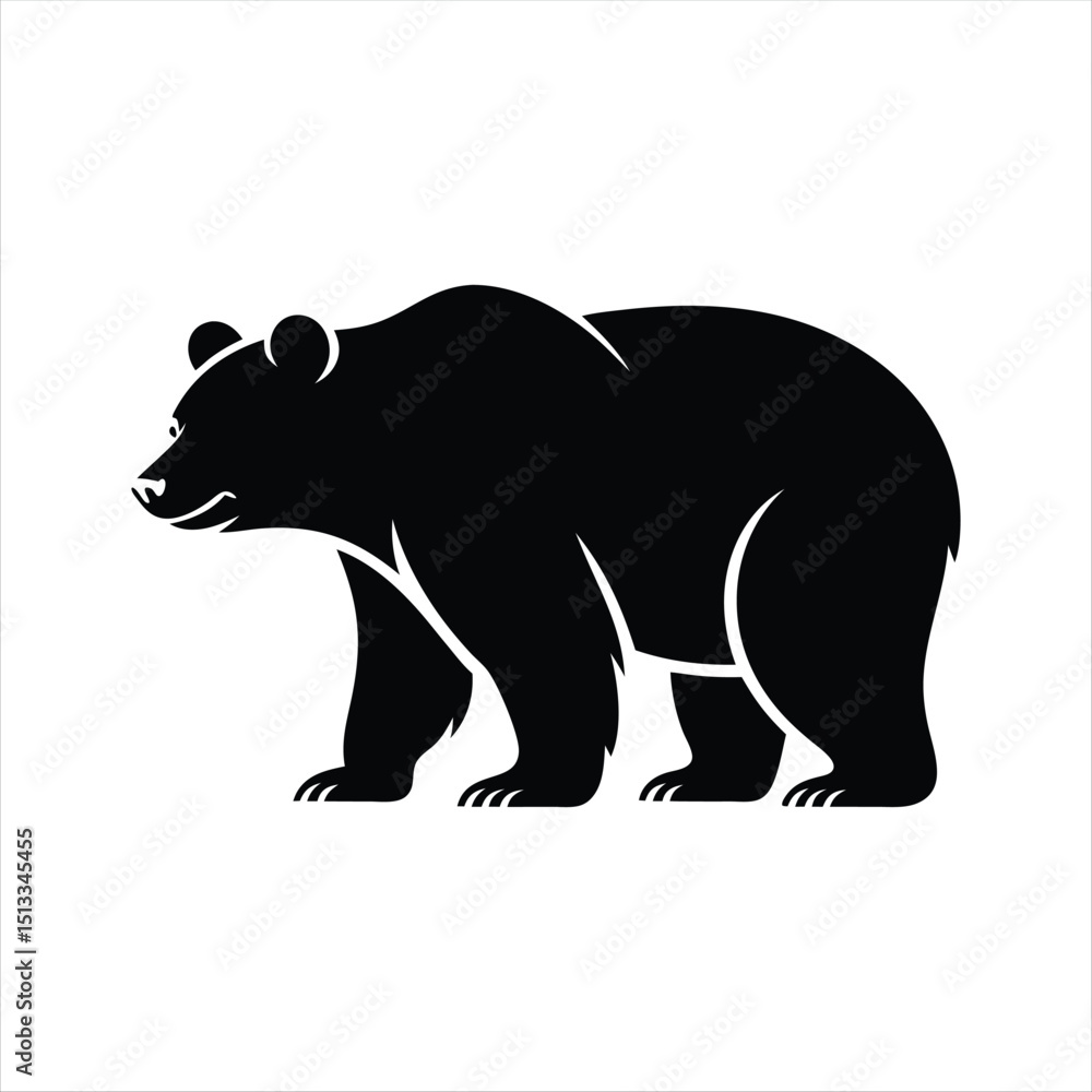 Fototapeta premium Bear Silhouette Vector Illustration