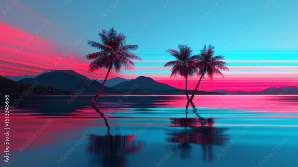 Fototapeta premium Glitch Art Representation of World Environment Day - Protect Nature Now Message in Habitat Concept