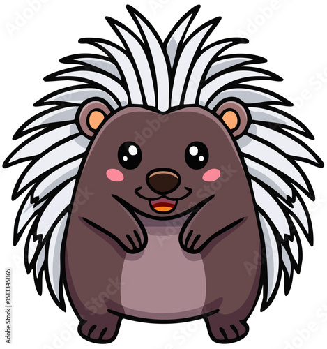 Cute Cartoon Porcupine
