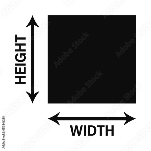 Height Width Arrows Square Silhouette Icon