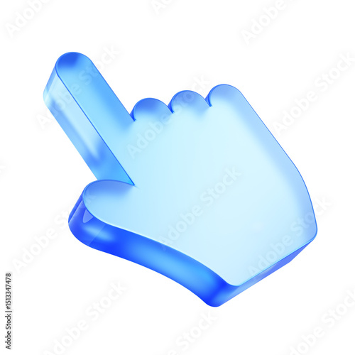 3d Click pointer cursor hand icon on white background - 3d illustration
