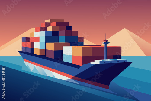 cargo ship in the port