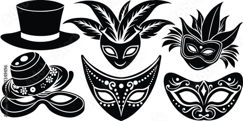 Elegant Masquerade Masks and Hats A Collection of Vintage Designs