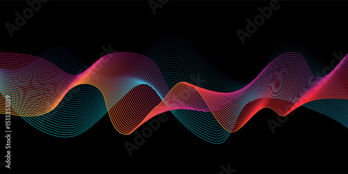 Abstract banner with flowing lines design