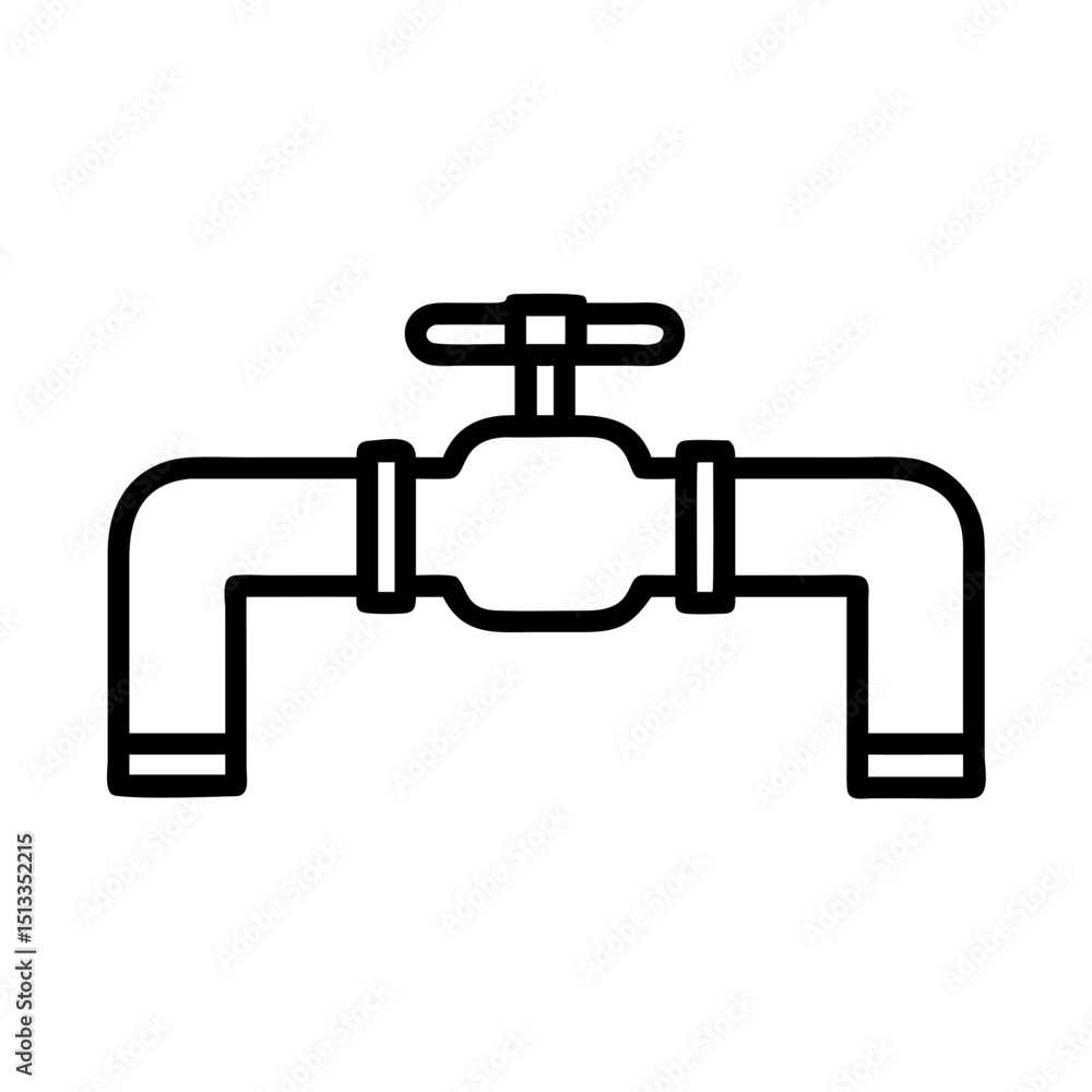 Pipeline section, line art, industrial design, for engineering, manufacturing, and website Pipeline section, line art, industrial design, for engineering, manufacturing, and website