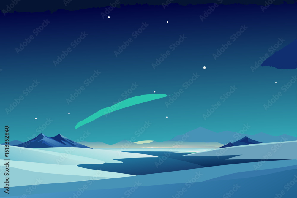 Obraz premium winter night landscape