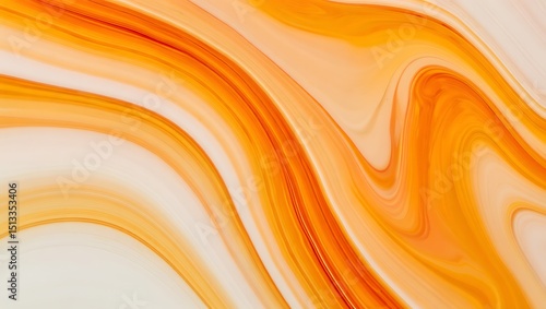 Abstract Orange and White Swirl Background with Smooth Flowing Lines and a Marble Effect Suitable for Graphic Design and Creative Projects Modern and Elegant