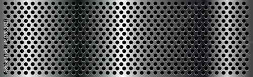 Silver perforated iron with white reflections - Vector