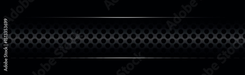 Black perforated background with black holes and glow - Illustration