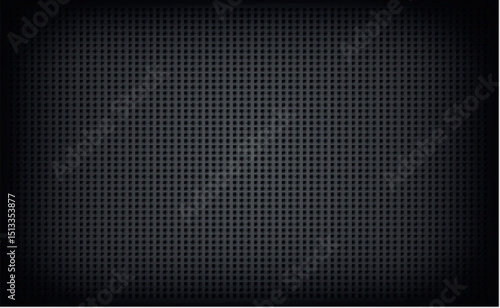 Black perforated background with black holes and glow - Illustration