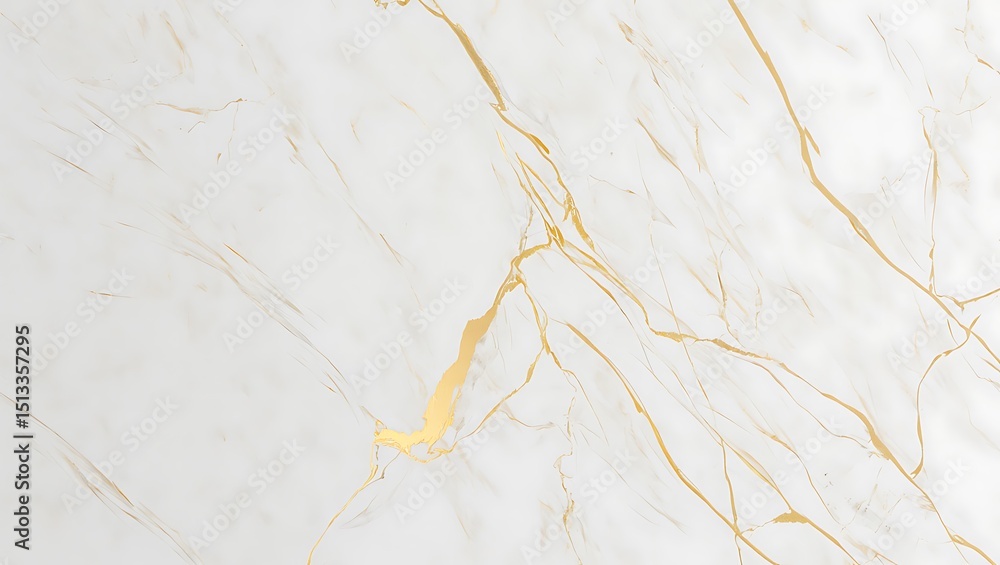 Naklejka premium Elegant White Marble Texture with Golden Veins Luxurious Stone Surface for Interior Design and Decorative Backgrounds Modern Aesthetic with Natural Patterns and Subtle Accents