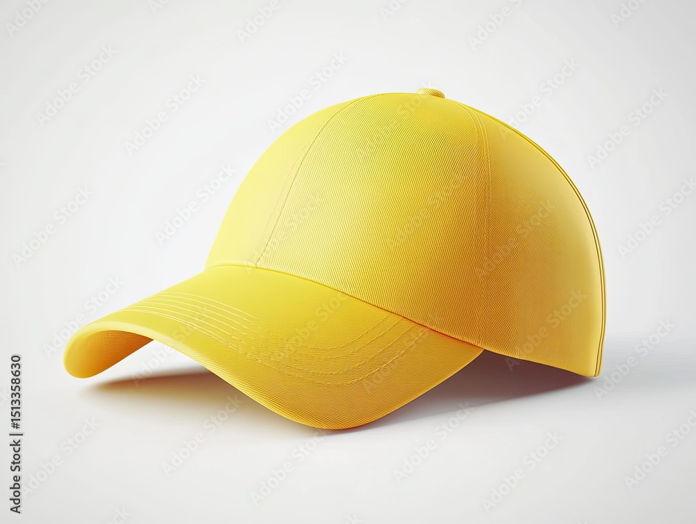 Fototapeta premium A vibrant yellow cap, perfect for outdoor activities or casual outings, exuding a cheerful and sunny vibe.