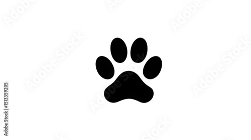 Dog paw print icon with four toes