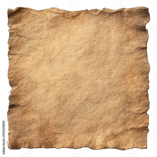 Aged, tan-colored paper, irregular edges