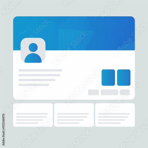 LinkedIn business profile mockup with modern stylish abstract banner background for corporate identity