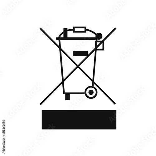 WEEE Cross Trash Bin Marked Icon vector logo