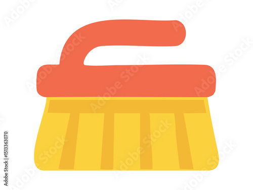Colorful cleaning brush icon isolated on white background, graphic illustration. concept of cleaning, hygiene, home chores, housekeeping, design element