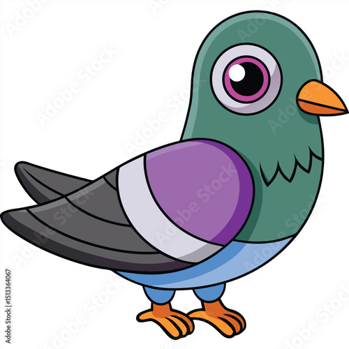 cartoon bird with a bird pigeon