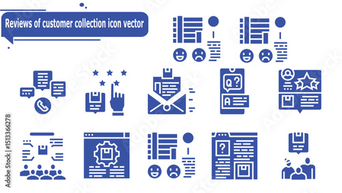 Reviews of customer collection icon vector