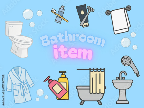Bathroom item sticker 