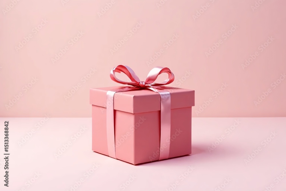 Fototapeta premium pink gift box with ribbon