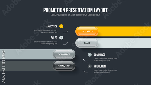 Wallpaper Mural Company Growth 4 Element Infographic Slide Design. Product Review Four Step Diagram Presentation Layout. Consulting Analysis Frame Template Vector Illustration. Torontodigital.ca