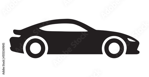 Sport luxury car vector illustration with classic silhouette design