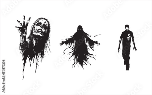 Printhalloween silhouette of a witch flying on a broom