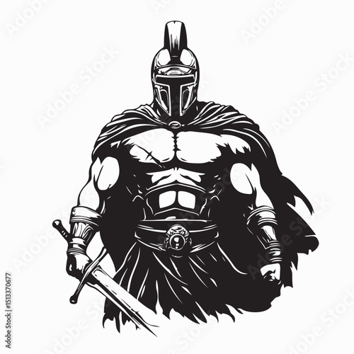Spartan Gladiator Image. Gladiator Ready Stock Illustrations on white background.