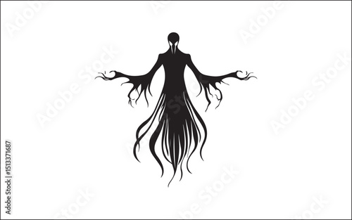 halloween silhouette of a witch flying on a broom
