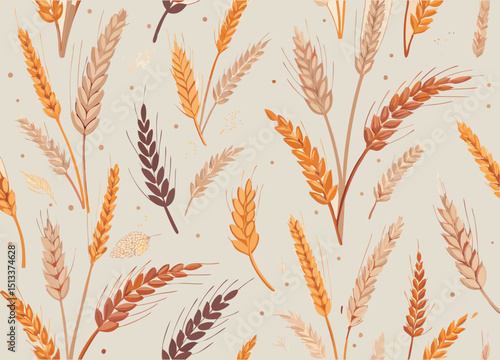wheat seamless pattern