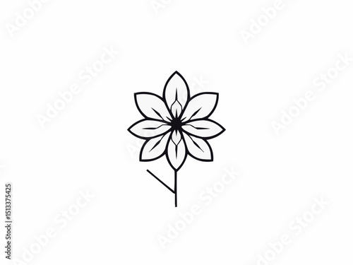 Delicate line art flower design capturing natural elegance and simplicity ideal for creative projects