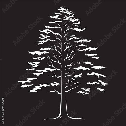 Cedar Tree a simple minimal silhouette