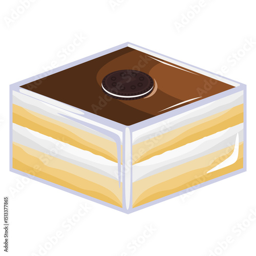 Layered Vanilla Sponge Cake Dessert Box with Ganache Chocolate Topping