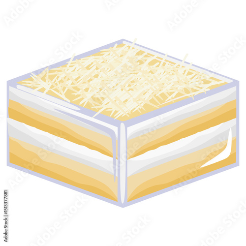 Layered Vanilla Sponge Cake Dessert Box with Cheese and Chocolate Ganache Topping
