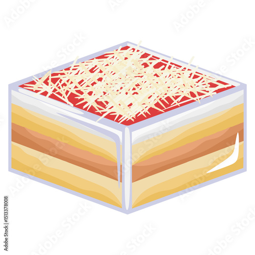 Layered Vanilla Sponge Cake Dessert Box with Red Velvet Topping