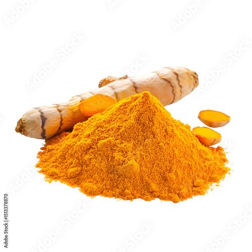 Turmeric isolated on transparent background. png