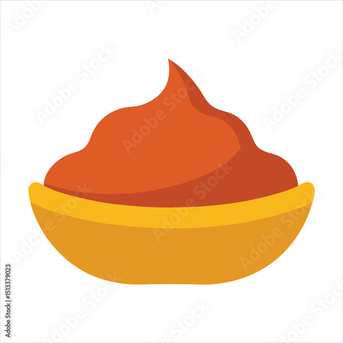 flat color sandalwood paste design