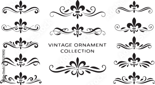 Vintage Fleur de Lis Ornament Collection for Page Decoration