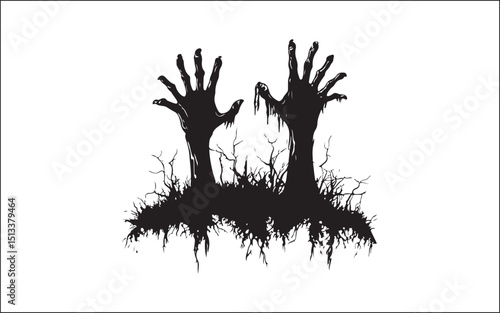halloween hands with tree