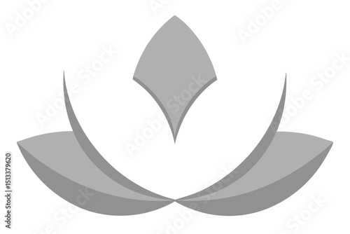 Plain petals minimal petal shapes scattered on white background vector illustration