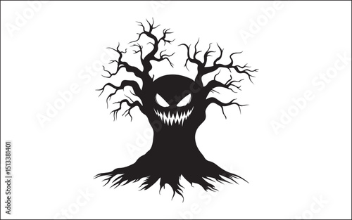 Halloween vector illustration of an abstract tree
