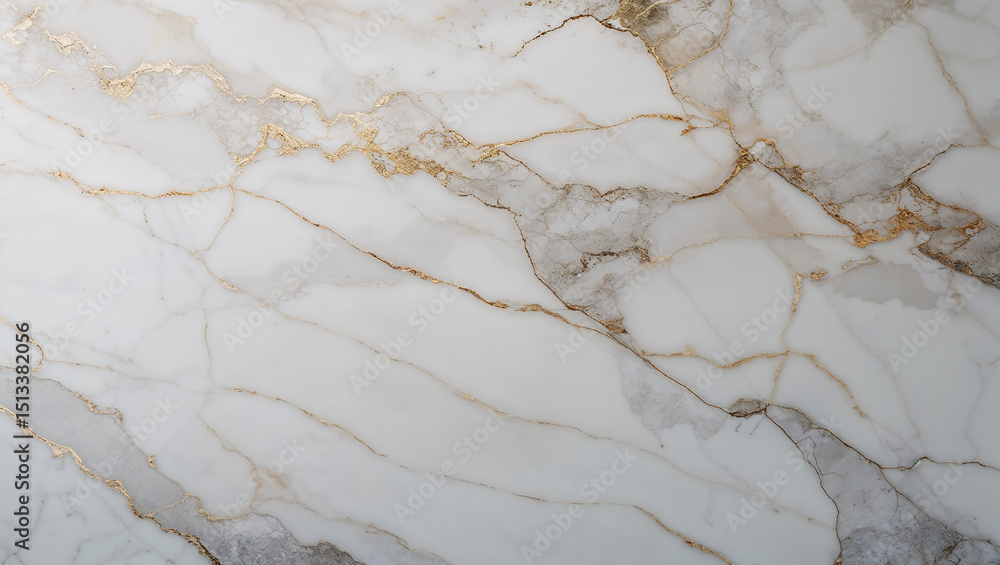 Fototapeta premium White marble texture with golden veins creating luxurious background