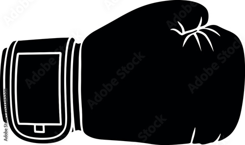 Boxing Glove  vector black silhouette print design