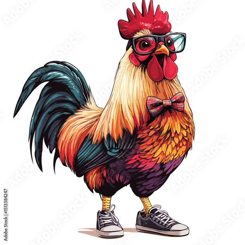 rooster isolated on white