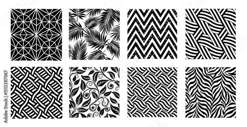 Vector seamless zebra pattern set for textile design