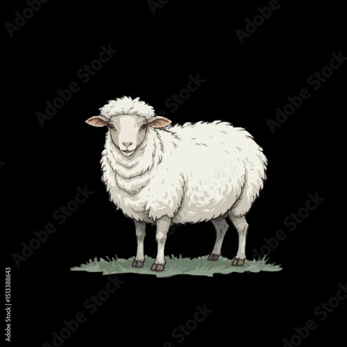 goat on a black background