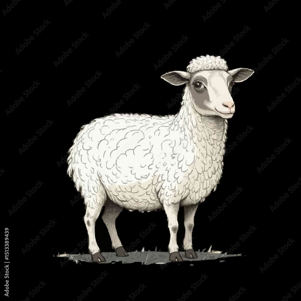 Fototapeta premium goat on a black background