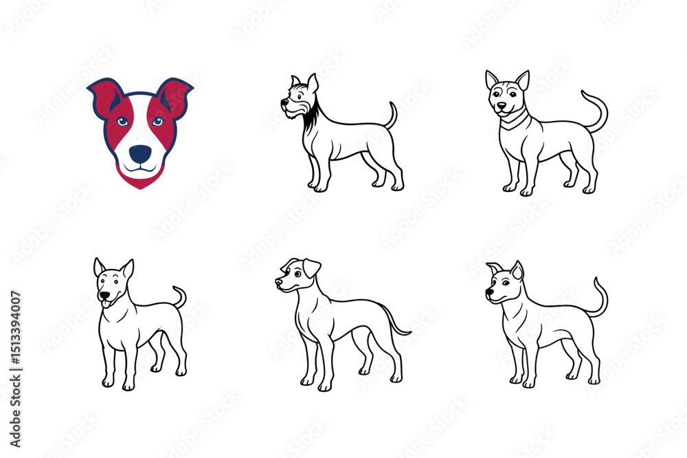 Obraz premium dog head silhouette vector