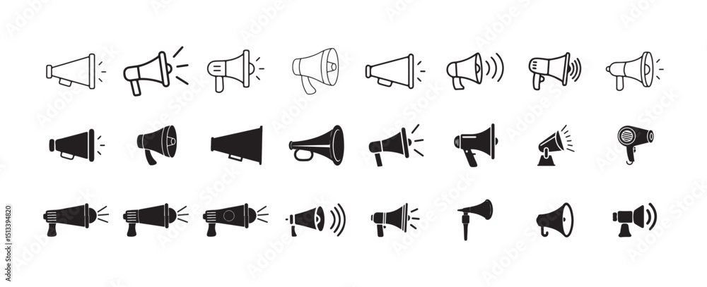 Naklejka premium Minimal Loudspeaker Icon - Clean Public Voice Tool